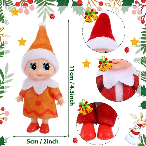 Vista 2 de 6 muñecas de Navidad para bebé, juguetes en miniatura, decoraciones de Navidad, rellenos de calcetines, calendarios de Adviento de Año Nuevo