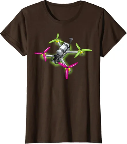 Vista 22 de Freestyle FPV Racing Drone Pilot Acro Quadcopter - Camiseta de sandía, Negro, S