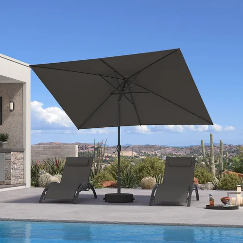 Vista 56 de PURPLE LEAF Sombrilla LED para patio y piscina, 5 x 8 pies, con base para Beige