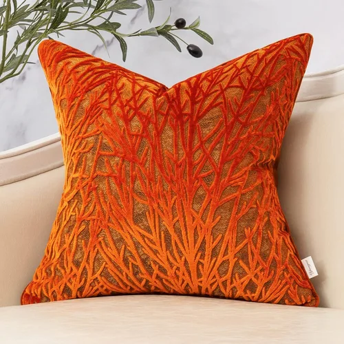 Vista 8 de Yangest Funda de Almohada Decorativa de Ramas Beige de Terciopelo Funda de Cojín Neutra para Sofá Sillón Dormitorio Sala de Estar Decoración