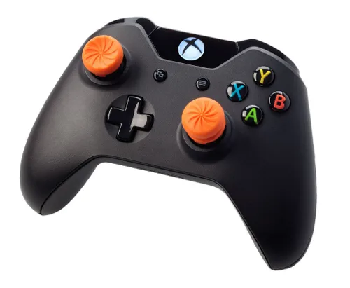 Vista 2 de KontrolFreek FPS Freek Vortex for Xbox One and Xbox Series X Controller Performance Thumbsticks 1 High-Rise Convex 1 Mid-Rise Concave Orange