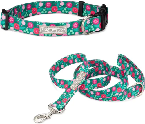 Vista 80 de Lucky Love Dog - Collar para perras pequeñas, diseño Blackbird de estampado alegre con flores de primavera y verano, talla XS Collar Blackbird