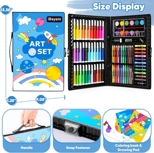 Vista 5 de iBayam Suministros de Arte, paquete de 149 piezas, kit de dibujo, juego de arte de pintura, kit de arte, caja de regalo, artes y manualidades