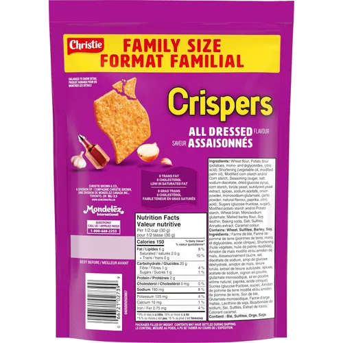 Vista 7 de Crispers Todas las galletas vestidas de tamaño familiar, 8.47 oz (importadas de Canadá)