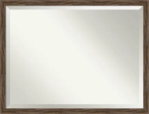 Vista 41 de Amanti Art Espejo de pared marrón de 26 x 22 pulgadas, espejo rectangular de baño de Alejandría marrón rústico para decoración de pared, sala