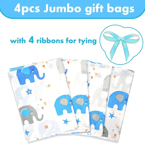 Vista 3 de DecorWoo - 4 bolsas de regalo jumbo de 48 pulgadas para baby shower, bolsas de regalo gigantes para regalos enormes, bolsas de envoltura de gran