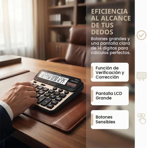 Vista 2 de Philley Botón grande Calculadora electrónica de contabilidad de escritorio