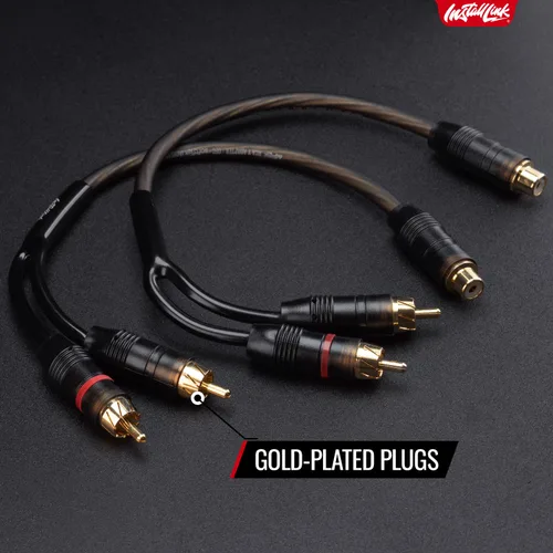 Vista 8 de Install Link - Cable de audio RCA para subwoofer o cable estéreo, adaptador en Y 1-hembra a 2-macho divisor, paquete de 2