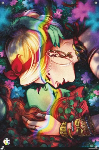 Vista 4 de DC Comics - Póster de pared de Harley Quinn y Poison Ivy Pride con pasadores