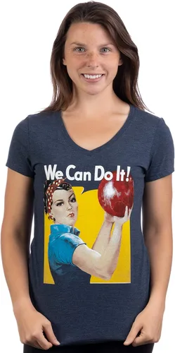 Vista 2 de Rosie The Bowler - Camiseta divertida con cuello en V para mujer