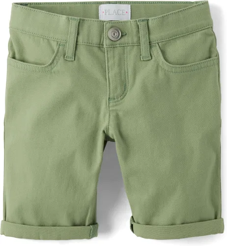 Vista 14 de The Children's Place - Pantalones cortos sólidos para niñas Aguamarina/rosa/amarillo/naranja Brights paquete de 4