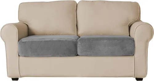 Vista 27 de Funda de cojín de terciopelo elástico para sofá, funda de cojín de felpa negra, súper suave, acogedora, lavable, protector de asiento de silla