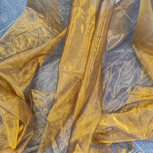 Vista 5 de Tela de organza transparente ligera de dos tonos, tela de gasa holográfica iridiscente de encaje, tela de tul oganza para vestido, fiesta, fondo