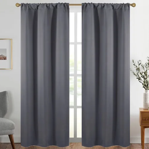 Vista 28 de Diraysid Cortinas opacas beige para dormitorio y sala de estar, cortinas con aislamiento térmico para oscurecer la habitación, 42 x 63 pulgadas, 2