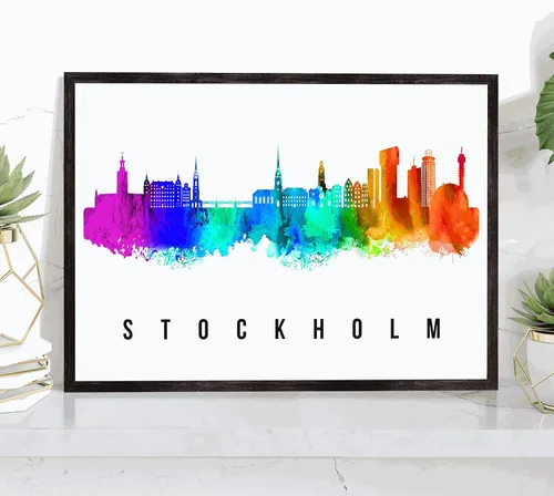 Vista 18 de Póster de Kazan Skyline Rusia, pintura de paisaje urbano de Kazan, póster de Rusia, paisaje urbano de Kazán y estampado de monumentos, arte de pared