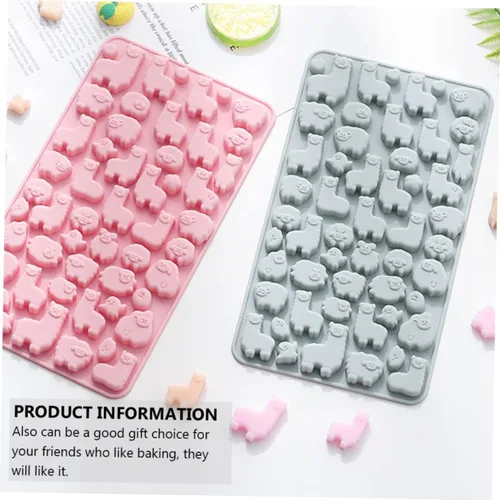 Vista 7 de 2 moldes de silicona para hornear de alpaca, moldes de chocolate para bricolaje, moldes para dulces con forma de animal para uso doméstico