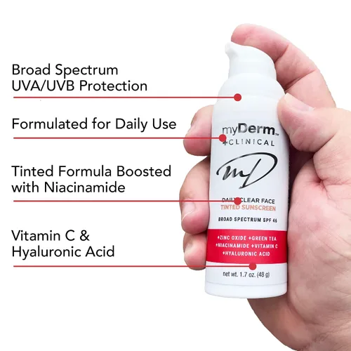 Vista 2 de Paquete doble – Myderm CLINICAL SPF 46 TINTED Zinc Sunscreen Lotion
