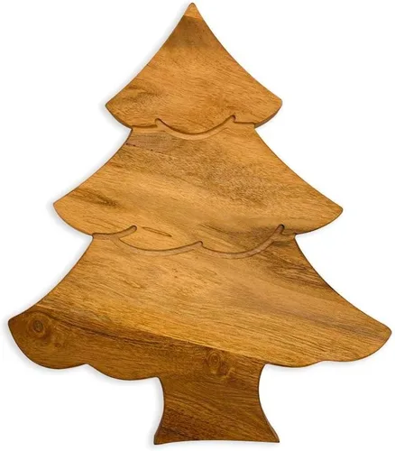 Vista 7 de Treen Art Tabla de cortar de madera de acacia para decoración de cocina, 14 pulgadas de largo x 13 pulgadas de ancho, tabla de cortar de madera