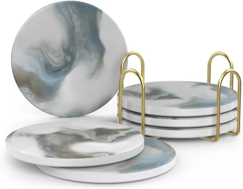 Vista 15 de UMIRRO Posavasos para decoración de mesa de café, posavasos rústicos retro bohemios de granja, tapetes absorbentes para tazas para mesa de madera