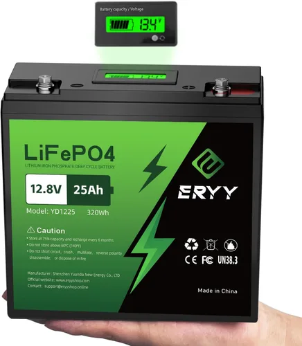 Vista 10 de 12V 15Ah LiFePO4 Lithium Battery with BMS and LCD Voltmeter