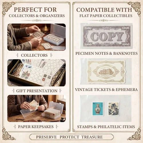 Vista 4 de Shappy 151 fundas transparentes para dinero con estuche de almacenamiento