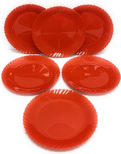 Vista 2 de Mintra Home Colección Curly (placa de 11.75 pulgadas, 6 unidades, rojo)