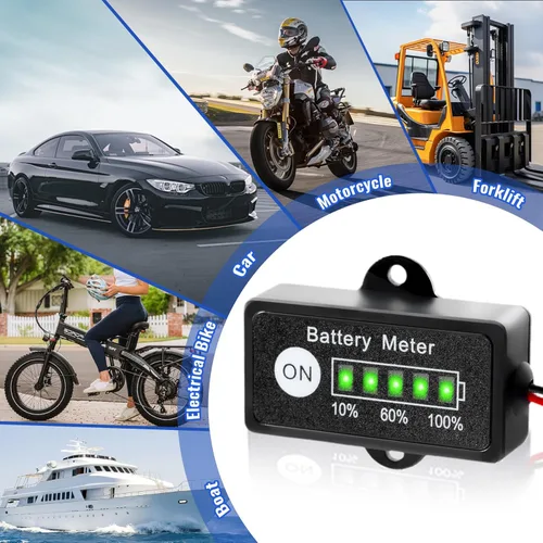 Vista 6 de Medidor de batería de 12 V, indicador de batería de plomo-ácido, medidor de combustible, monitor y probador para motocicleta, carritos de golf