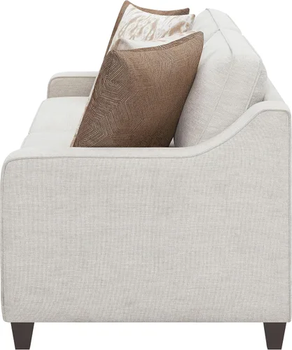 Vista 6 de Coaster Home Furnishings Christine - Sofá fijo tapizado con brazos inclinados con asiento en caja y patas marrones cónicas - Transición - Sala