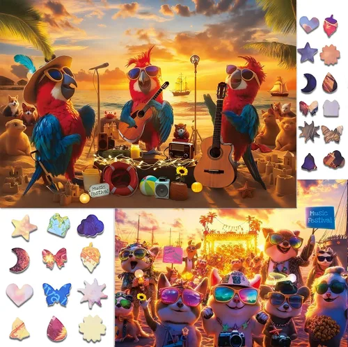 Vista 18 de Rompecabezas de 1000 piezas para adultos - Pack de 2 rompecabezas de tortuga marina y escena de playa, rompecabezas para adultos, tema relajante
