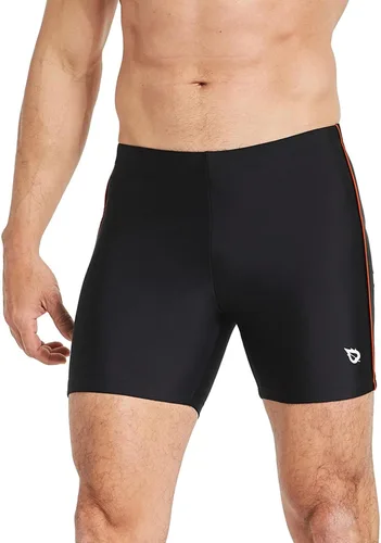 Vista 7 de baleaf Traje de baño deportivo tipo jammer para hombre de compresión de secado rápido con pierna cuadrada slip de natación Negro