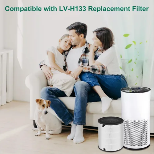 Vista 5 de Paquete de 1 filtro de repuesto LV-H133 compatible con LEVOIT LV-H133, NXBHG 3 en 1 y filtro de carbón activado, número de pieza LV-H133-RF
