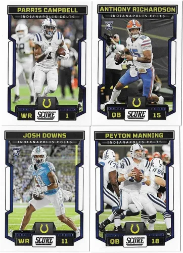 Vista 2 de 2023 Panini Score Football Indianapolis Colts Team Set 10 Cards W/Drafted Rookies