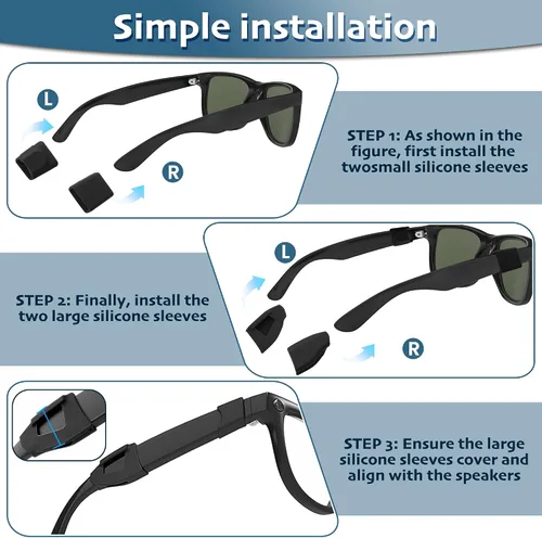 Vista 7 de HiBloks - Funda de silicona impermeable para Ray-Ban Meta Wayfarer/Skyler/Headliner/Oakley Meta HSTN, funda a prueba de sudor para accesorios Ray