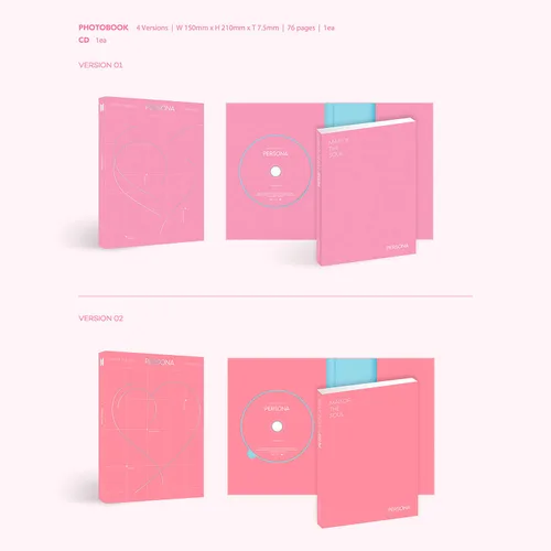 Vista 3 de MAP OF SOUL PERSONA - BTS Album 3 Ver CD Photobook Mini Book Photocard Postcard Photo Film FREE GIFT