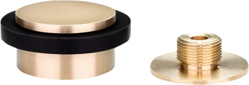 Vista 12 de EVI Tope de puerta adhesivo 1.37 x 0.8 pulgadas Base roscada Caucho negro Acero inoxidable Lacado negro Incluye tornillo + anclaje