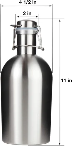 Vista 6 de Trenton Gifts Groler de acero inoxidable a prueba de fugas Capacidad para 2 litros