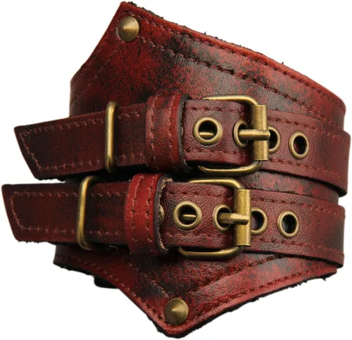 Vista 19 de GelConnie Pulsera de Cuero con Abrazadera para Hombres y Mujeres, Pulsera Vikinga de Cuero Gruesa, Pulseras de Cuero para Hombres, Pulsera
