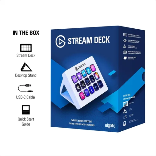 Vista 9 de Elgato Stream Deck MK2 Controlador de estudio 15 teclas macro activación de acciones en aplicaciones y software como OBS Twitch YouTube y más