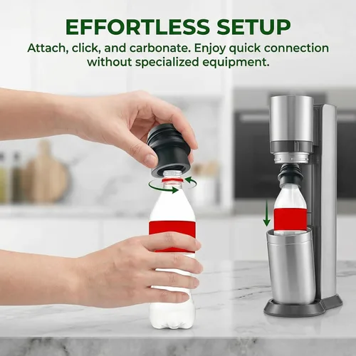 Vista 2 de Soda Machine PTE Adaptador de botella de agua compatible con Fizzi DUO Terra Art Gaia A200 G100 Soda Maker