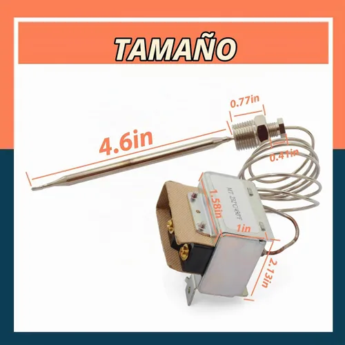 Vista 5 de Interruptor de termostato de límite alto 1177 para freidora 3/8 "Mpt Stuff Box, LCCM2003000 Hi Limit Safety Cut Out Termostato compatible