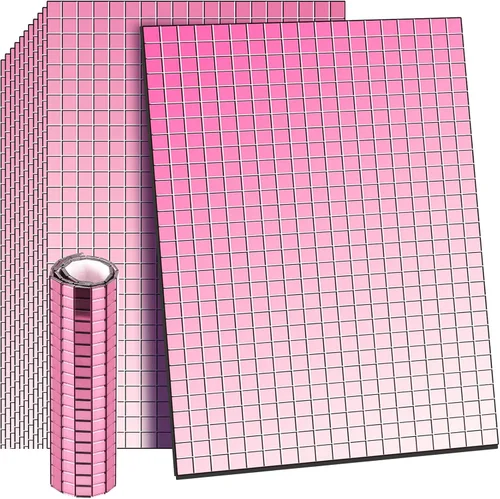 Vista 12 de 7200 azulejos autoadhesivos de espejo de discoteca, 0.197 x 0.197 in, azulejos de mosaico para manualidades, proyectos de bola de discoteca, Morado