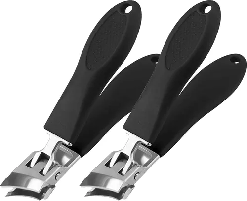 Vista 9 de Tijeras de uñas antiflexión con apertura de mandíbula ancha 2026, tijeras para uñas y uñas de los pies encarnadas y curvadas (color negro, 1 unidad)