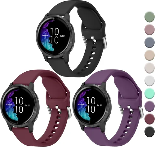 Vista 12 de Bandas de silicona compatibles con Garmin Vivoactive 6 / Vivoactive 5 / Vivoactive 3, Correa de reloj Garmin Venu 2 Plus / Venu Sq / Correas