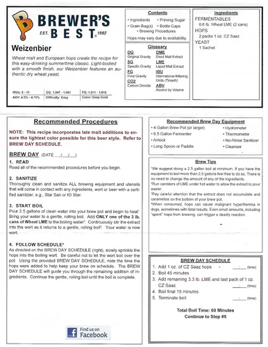 Vista 3 de Brewer's Best Kit de ingredientes de cerveza Weizenbier