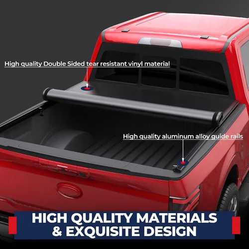 Vista 6 de MOSTPLUS Cubierta enrollable de vinilo suave para caja de camioneta Tonneau compatible con Ford Ranger 1982-2011 para cama de 6 pies