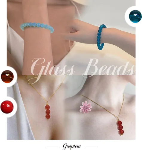Vista 5 de 1200 PIEZAS 8mm Cuentas de Vidrio para Hacer Joyas, Kit de 24 Colores de Cuentas de Cristal para Pulseras, 2 Cajas de Cuentas Redondas Adecuadas