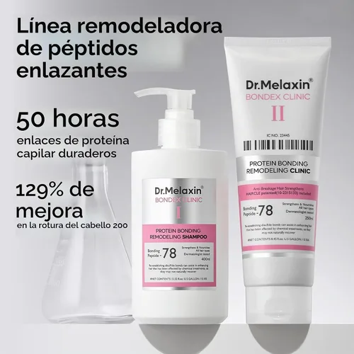 Vista 2 de Dr.Melaxin Bondex Protein Bonding Remodeling Conditioner 2ea+Shampoo 1ea Clínica capilar para cabello brillante Fortalecimiento de queratina