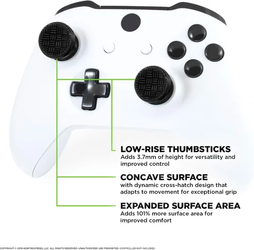 Vista 12 de KontrolFreek Omni for Xbox One and Xbox Series X Controller 2 Performance Thumbsticks 2 Low-Rise Concave Blue