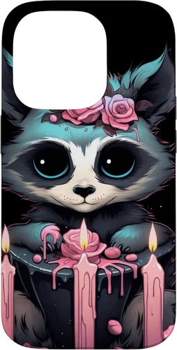 Vista 17 de iPhone 16 Pastel Goth Gothic Raccoon Anime Kawaii Nu Goth Aesthetic Case