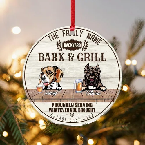 Vista 23 de SILYHEART Christmas Acrylic Ornaments Beagle Dog & Shikoku Dog Christmas Souvenirs Custom Family Dog Name Vintage Dog Home Christmas Memorial Gifts